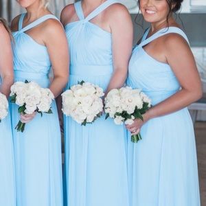 David’s bridal y neck mesh bridesmaid dress
